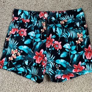 flowery high rise shorts